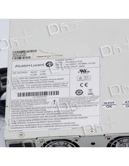 Alcatel-Lucent OmniSwitch OS6850E-BPP - PS-360W-AC-E - dfiplus