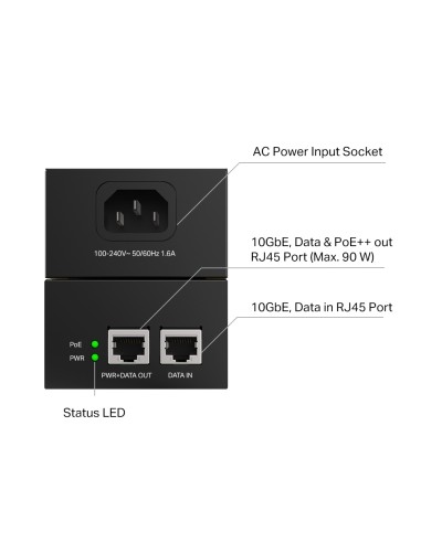 TP-Link Injector PoE++ Omada 90W - TL-POE380S - dfiplus