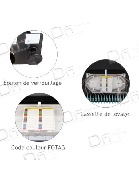 Tiroir Optique 19" 1U 3LC OS2 Monomode APC Equipés - TO3LCOS2AE - dfiplus