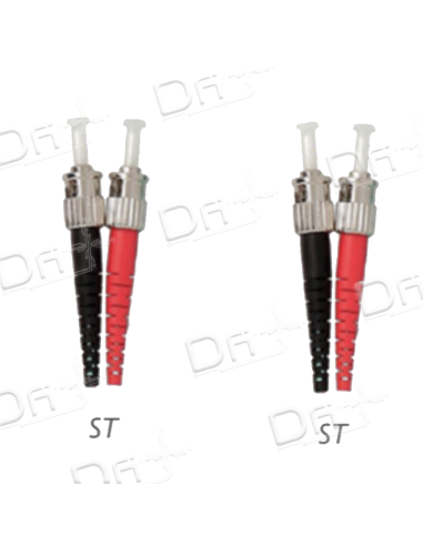 Jarretière OM4 ST-ST Duplex Multimode Aqua 50cm - JD4STST50A - dfiplus