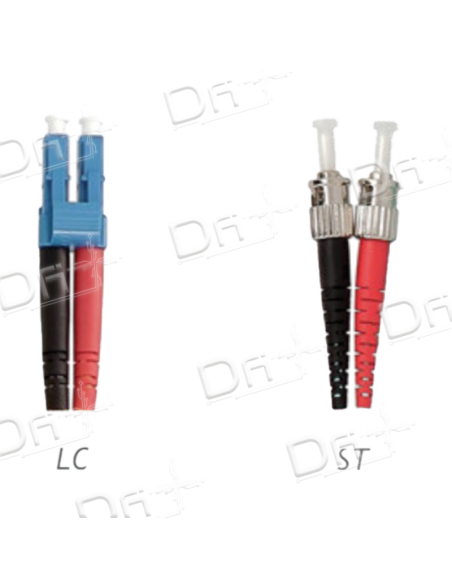 Jarretière OS2 LC-ST Duplex Monomode Jaune 50cm - JD2LCST - dfiplus Jarretière OS2 LC-ST Duplex Monomode Jaune 50cm - JD2LCST - dfiplus