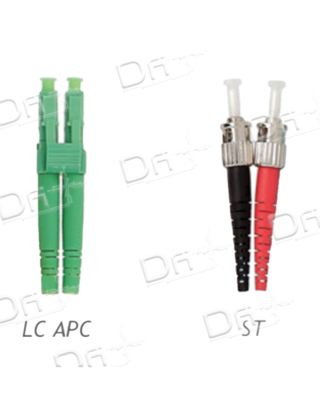 Jarretière OS2 LC APC-ST Duplex Monomode Jaune 50cm - JD2LCAST - dfiplus Jarretière OS2 LC APC-ST Duplex Monomode Jaune 50cm - JD2LCAST - dfiplus