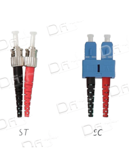 Jarretière OS2 ST-SC Duplex Monomode Jaune 50cm - JD2STSC - dfiplus Jarretière OS2 ST-SC Duplex Monomode Jaune 50cm - JD2STSC - dfiplus