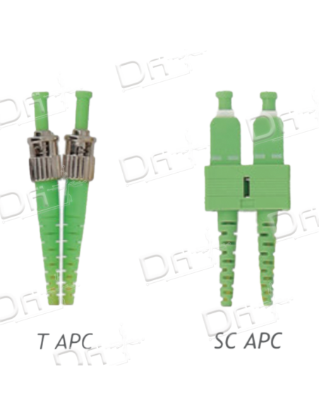 Jarretière OS2 ST APC-SC APC Duplex Monomode Jaune 50cm - JD2STASCA - dfiplus Jarretière OS2 ST APC-SC APC Duplex Monomode Jaune 50cm - JD2STASCA - dfiplus