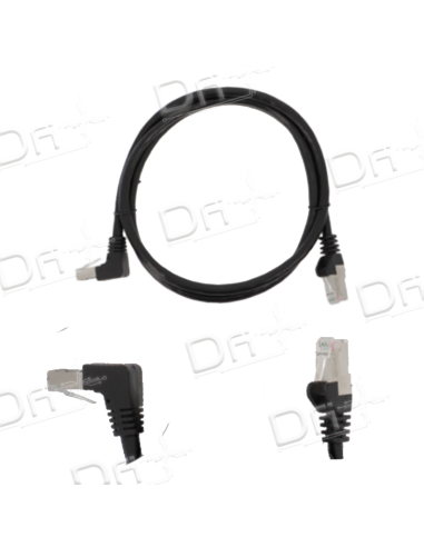Cordon RJ45 Coudé Bas CAT 6A 500 Mhz S-FTP Noir - CB6ASFTP - dfiplus