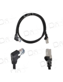 Cordon RJ45 Coudé Droit CAT 6A 500 Mhz S-FTP Noir