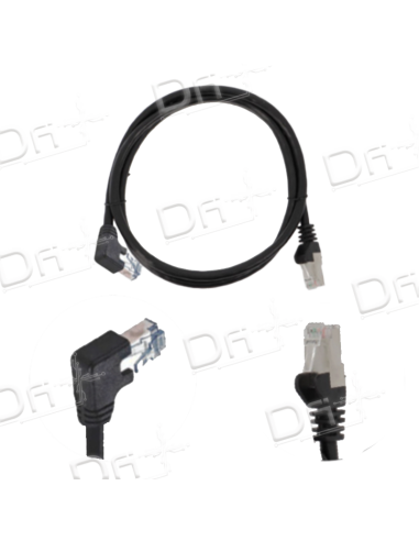 Cordon RJ45 Coudé Droit CAT 6A 500 Mhz S-FTP Noir - CD6ASFTP - dfiplus
