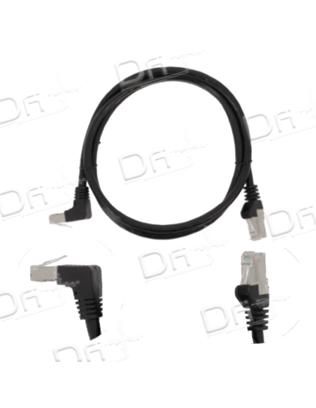 Cordon RJ45 Coudé Haut CAT 6A 500 Mhz S-FTP Noir - CH6ASFTP - dfiplus