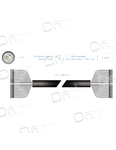Frette 24 RJ45 CAT 6A S-FTP Noir 2m - FP2N24C6A - dfiplus