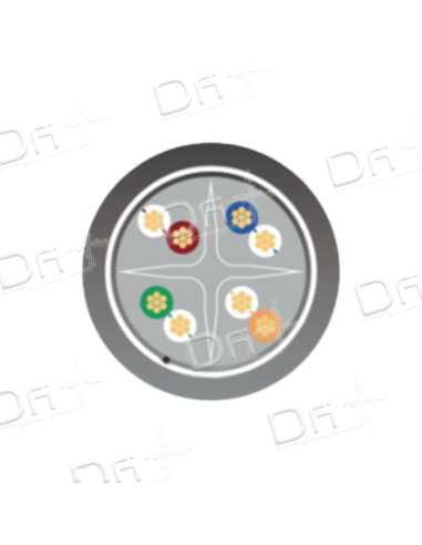 Câble 2x4 LSZH CAT 6 250 Mhz F/UTP Gris 500m - C624FUTP500 - dfiplus