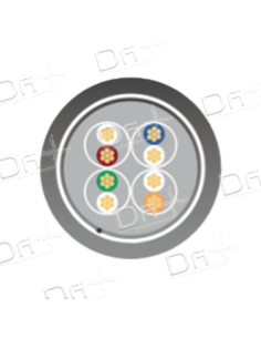 Câble 2x4 LSZH CAT 6A 500 Mhz F/FTP Gris 500m - C624AFFTP500 - dfiplus 2