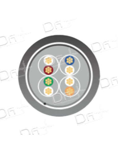 Câble LSZH CAT 6A 500 Mhz F/FTP Gris 500m - C6AFFTP500 - dfiplus