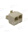 Doubleur en T RJ12 UTP 1M-2F Monobloc - CURJ122F1M - dfiplus