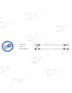 Cordon Patch Téléphonique 1 Paire UTP Bleu 0,3m - C45UB03 - dfiplus 2