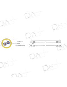 Cordon Patch Téléphonique 1 Paire UTP Jaune 0,50m - C45UY05 - dfiplus 2