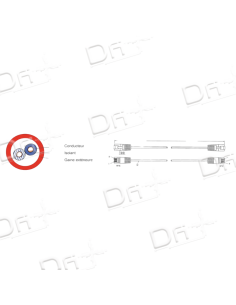 Cordon Patch Téléphonique 1 Paire UTP Rouge 0,5m - C45UR05 - dfiplus 2