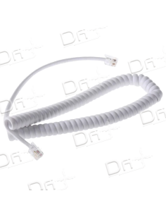 Cordon Combiné RJ9 3&12Cm Blanc 1m - CC9312B1 - dfiplus