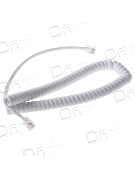 Cordon Combiné RJ9 3&12Cm Blanc 1m - CC9312B1 - dfiplus