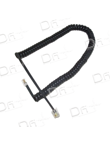 Cordon Combiné RJ9 3&12Cm Gris Anthracite 1m - CC9312GA1 - dfiplus