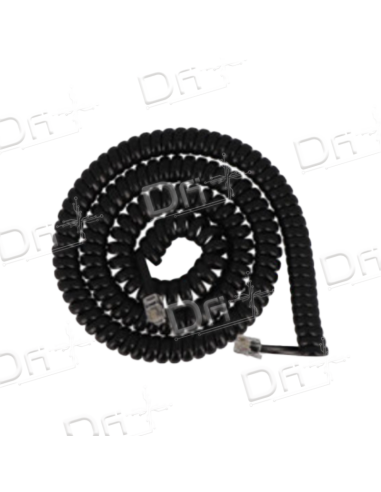 Cordon Combiné RJ9 3&3Cm Noir 1m