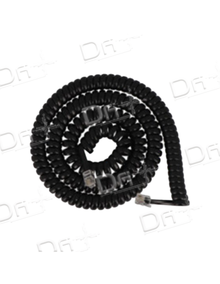 Cordon Combiné RJ9 3&3Cm Noir 1m