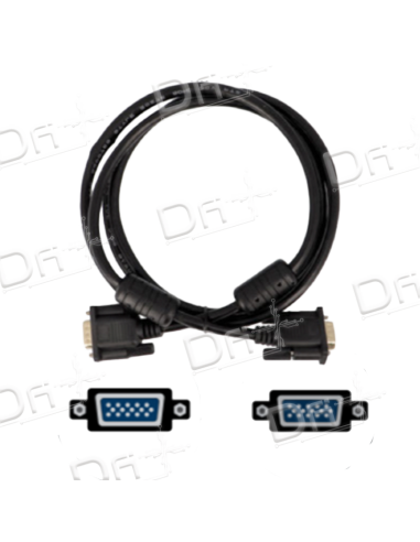 Cordon SVGA HD15 Mâle - Mâle Noir 3m - CSVGA15 - dfiplus