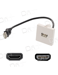 Face avant 45x45 USB 20cm Femelle - Femelle - F45USBC - dfiplus