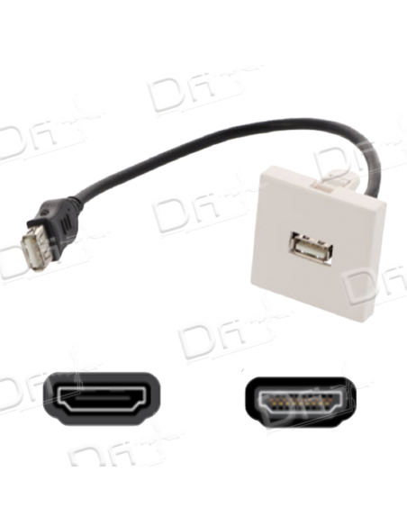 Face avant 45x45 USB 20cm Femelle - Femelle - F45USBC - dfiplus Face avant 45x45 USB 20cm Femelle - Femelle - F45USBC - dfiplus