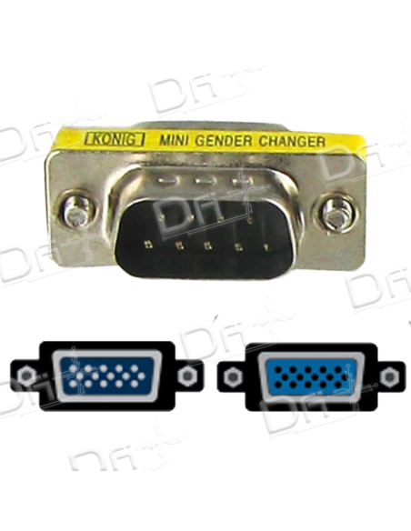 Changeur de genre DB9 Mâle - Femelle - DB9MF - dfiplus Changeur de genre DB9 Mâle - Femelle - DB9MF - dfiplus