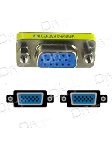 Changeur de genre HD15 VGA Femelle - Femelle - HD15VGAFF - dfiplus