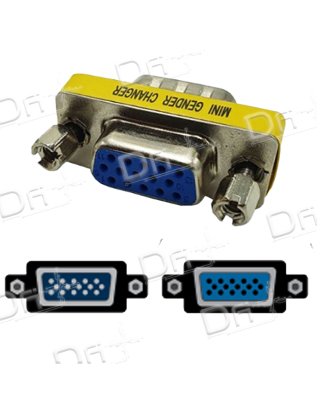 Changeur de genre HD15 VGA Mâle - Femelle - HD15VGAMF - dfiplus