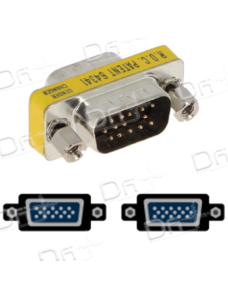 Changeur de genre HD15 VGA Mâle - Mâle - HD15VGAMM - dfiplus