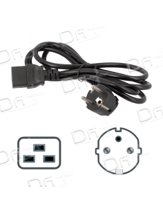 Cordon CEE7/7 - C19 Noir 3m - CC77C19N - dfiplus