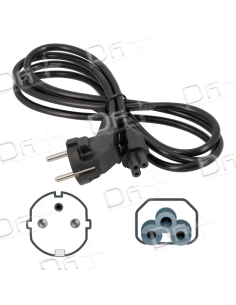 Cordon CEE7/7 - C19 Noir 1,8m - CC77C5N - dfiplus