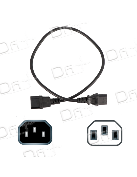 Rallonge C13 - C14 Noir 1,8m - RC13C14N - dfiplus Rallonge C13 - C14 Noir 1,8m - RC13C14N - dfiplus