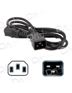 Rallonge C13 - C20 Noir 1,8m - RC13C20N - dfiplus