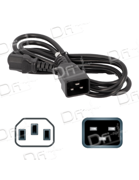 Rallonge C13 - C20 Noir 1,8m - RC13C20N - dfiplus