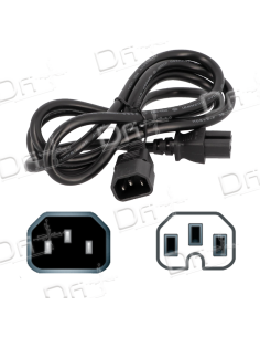 Rallonge C14 - C15 Noir 1m - RC14C15N - dfiplus