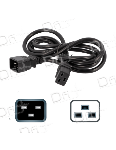 Rallonge C19 - C20 Noir 1,8m - RC19C20N - dfiplus