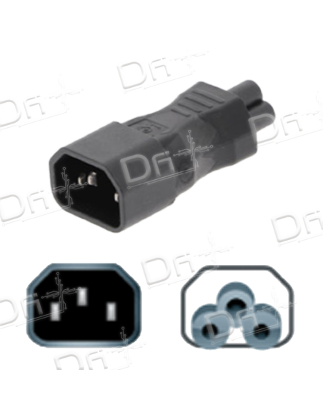 Adaptateur C14 - C5 Noir - AC14C5N - dfiplus Adaptateur C14 - C5 Noir - AC14C5N - dfiplus