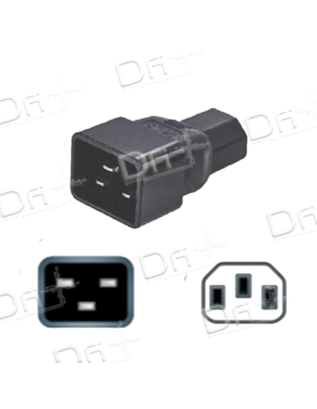 Adaptateur C20 - C13 Noir - AC20C13N - dfiplus Adaptateur C20 - C13 Noir - AC20C13N - dfiplus