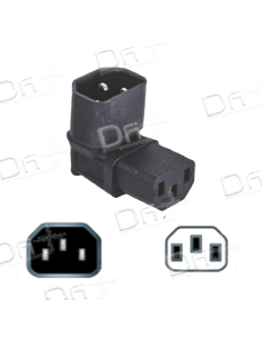 Adaptateur Coudé C14 - C13 Noir - ACC14C13N - dfiplus
