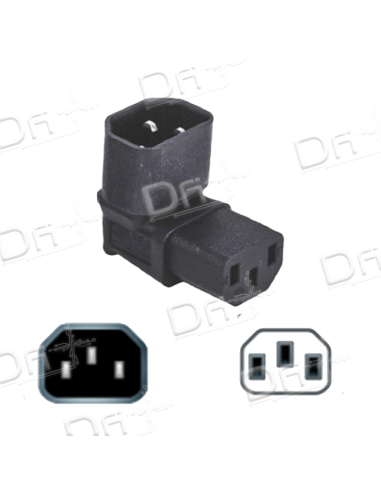 Adaptateur Coudé C14 - C13 Noir - ACC14C13N - dfiplus