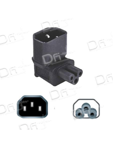 Adaptateur Coudé C14 - C5 Noir - ACC14C5N - dfiplus Adaptateur Coudé C14 - C5 Noir - ACC14C5N - dfiplus