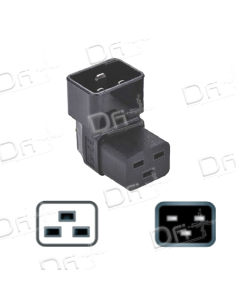 Adaptateur Coudé C19 - C20 Noir - ACC19C20N - dfiplus