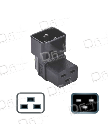 Adaptateur Coudé C19 - C20 Noir - ACC19C20N - dfiplus Adaptateur Coudé C19 - C20 Noir - ACC19C20N - dfiplus