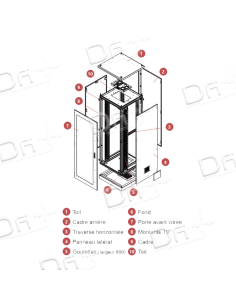 Baie Réseau Vitrée IP55 19" 26U 800x800 - BRV552688 - dfiplus 2