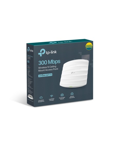TP-Link EAP115 Wi-Fi 4 N 300 Mbps PoE Ceiling Mount Access Point