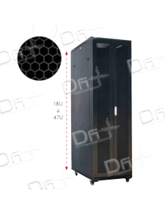 Baie Serveur 19" 42U 600x800 AV&AR Ajourées - BS4268SA - dfiplus
