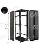 Baie Serveur 19" 24U 600x600 AV&AR Ajourées KIT